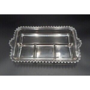 Imperial Glass Candlewick Relish Dip Divided 4 Section Server Dish Tray